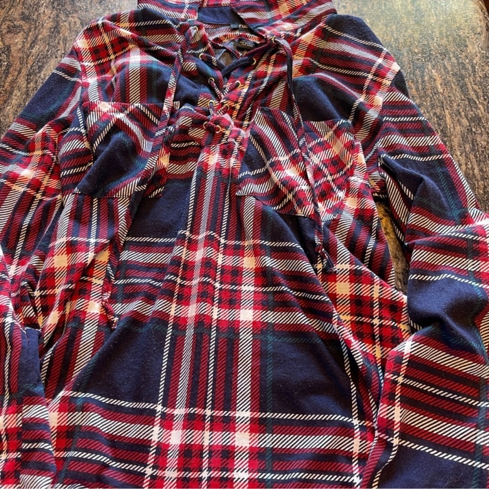 Rue21 Medium Tied Plaid Shirt